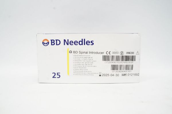 Picture of Quincke spinal introducer, yellow hub, 20 G x 1 1/4 in. (BD™)  Sterile, single use - 25/Box
