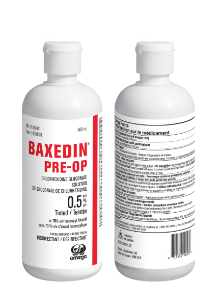 Picture of Baxedin® Tinted Chlorhexidine Gluconate 0.5% in 70% Isopropyl Alcohol, 500ML