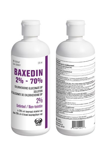 Picture of Baxedin® UNTINTED Chlorhexidine Gluconate 2% in 70% Isopropyl Alcohol, 500ML