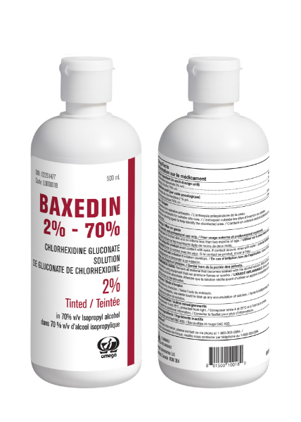 Picture of Baxedin® Tinted Chlorhexidine Gluconate 2% in 70% Isopropyl Alcohol, 500ML