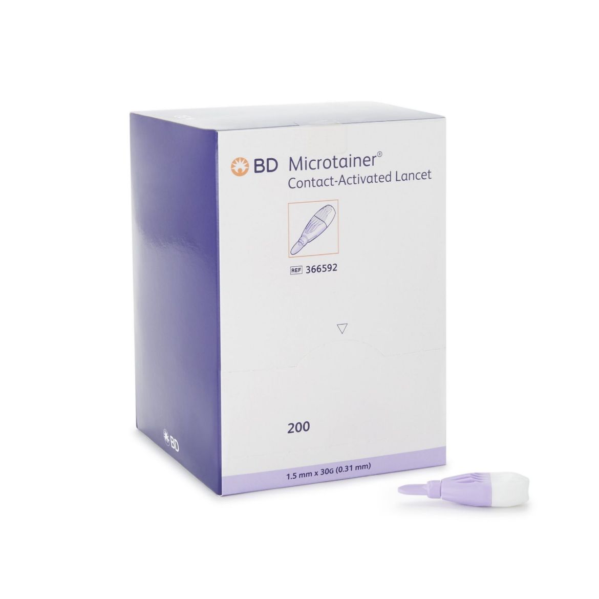 Picture of Microtainer Contact-Activated Lancet,  Purple 30G x 1.5mm 200/package