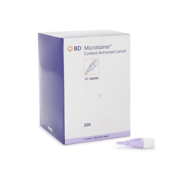 Picture of Microtainer Contact-Activated Lancet,  Purple 30G x 1.5mm 200/package
