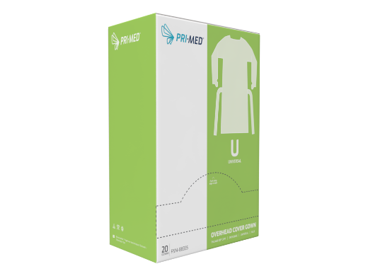 Picture of Isolation Gown, Impervious, Open Back & thumb-loops, Blue,  Universal Size, 120/Case