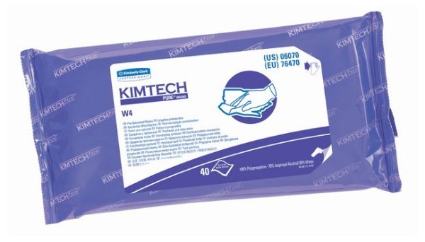 Picture of KIMTECH Pure W4 Cleaning Wiper with 70% Iso. Alcohol & 30% Deionized H2O, 11in. x 9in. - 400/Case