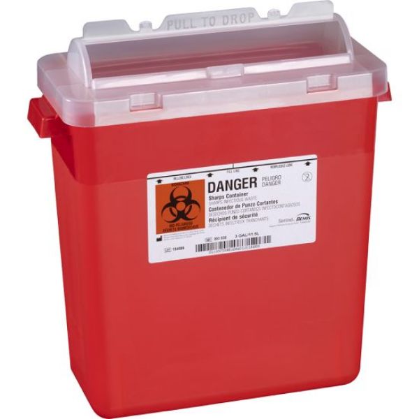 Picture of Sharps Container, Bemis Sentinel, 3 Gallon, Red
