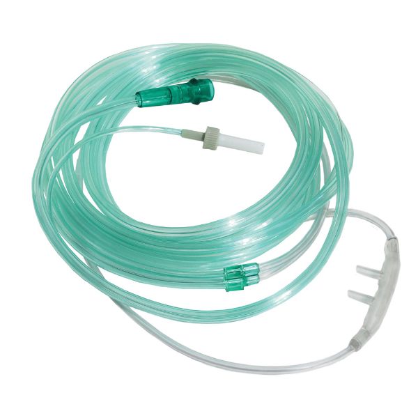 Picture of Nasal Cannula, 84in. Divided O2/CO2, Male Luer, Adult, 25/Case