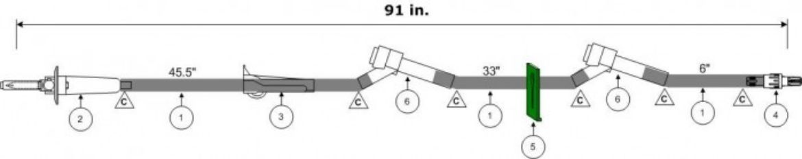 Picture of Primary Admin. Set, 91" 15 Drop with 2 Pre-Slit Ports (6", 33") Non-DEHP - 50/Case