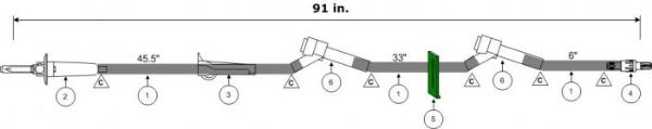 Picture of Primary Admin. Set, 91" 15 Drop with 2 Pre-Slit Ports (6", 33") Non-DEHP - 50/Case