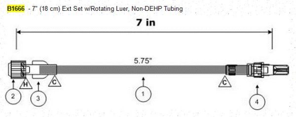 Picture of Extension Set, 7in. Standard Bore (0.73ml PV), Non-Dehp and RMLL - 50/Case