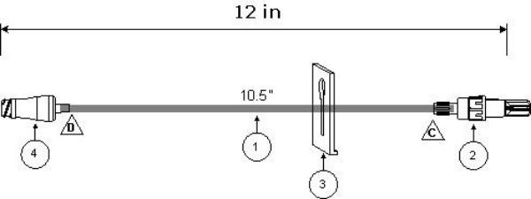 Picture of Extension Set,14" Smallbore (0.44ml PV) with MicroCLAVE® Connector, Clamp and RMLL - 50/Case