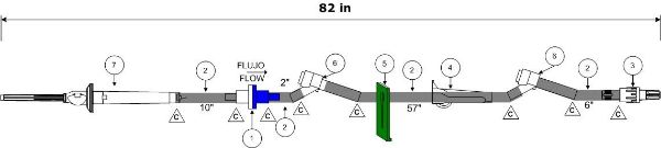 Picture of Primary Administration Set 82" 10 Drop with 2 Pre-Slit ports (6" & 66"), BCV & RMLL - 50/Case