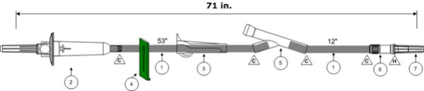 Picture of Primary Admin. Set, 71" 60 Drop with one Injection Site (14") and Male Slip Adaptor - 50/Case