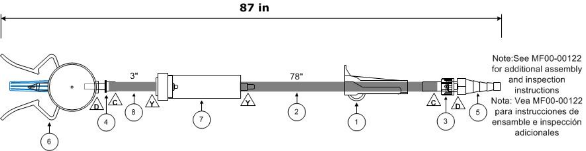 Picture of Contrast Administration Set, 87 in. c/w Vial access and graduated connector - 50/Case