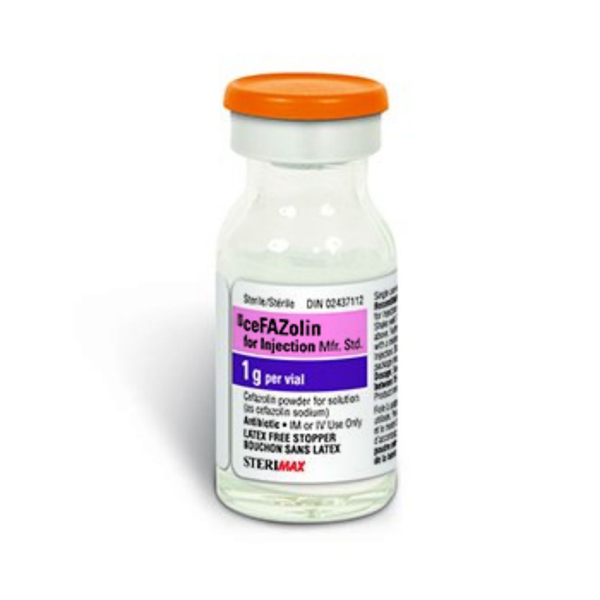 Picture of Cefazolin for Injection, USP 1g SD Vial, 15mL - 25 Vials/Box