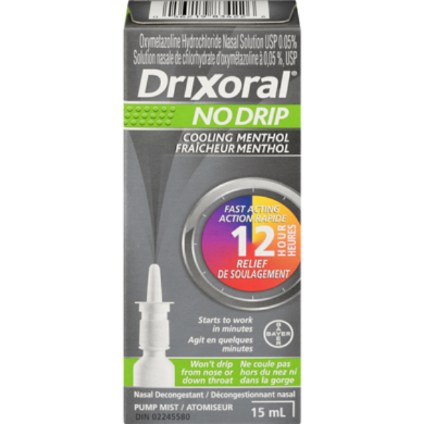 Picture of Drixoral (Oxymetazoline Hydrochloride USP, 0.05%) Decongestant Spray, 15ml