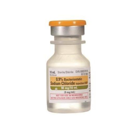 Picture of Normal Saline 0.9% USP for Injection (Bacteriostatic), 10ml Vial - 25/Tray