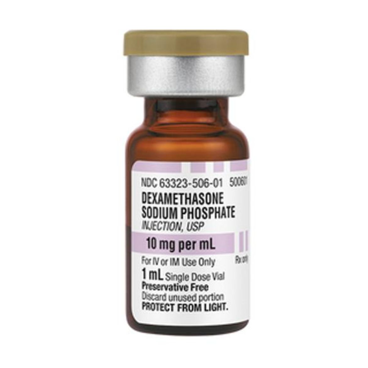 Picture of Dexamethasone, Preservative Free (Sandoz) 10mg/ml, 1ml, SD- 10 Vials/Box