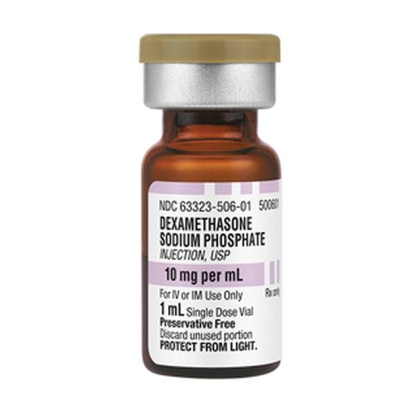 Picture of Dexamethasone, Preservative Free (Sandoz) 10mg/ml, 1ml, SD- 10 Vials/Box