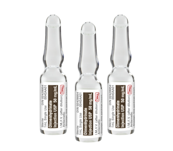 Picture of Dimenhydrinate (Gravol) Injection USP 50mg/ml, 1ml Amploule - 10/Box