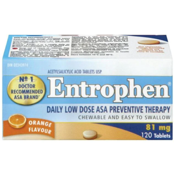 Picture of Acetylsalicylic Acid (Entrophen-ASA) 81 mg Orange Chewables - 120/Bottle