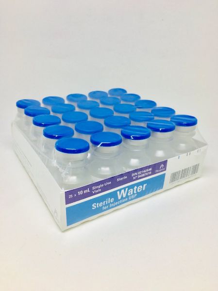 Picture of Sterile Water for Injection. USP, 10 mL - 25 Vials/Tray