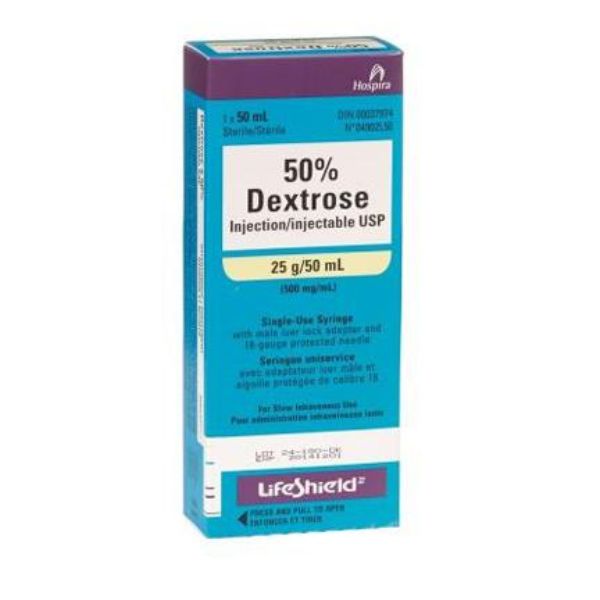 Picture of Dextrose Injection 50%, 25g/50mL (Abboject Lifeshield) - 10 Boxes/Package