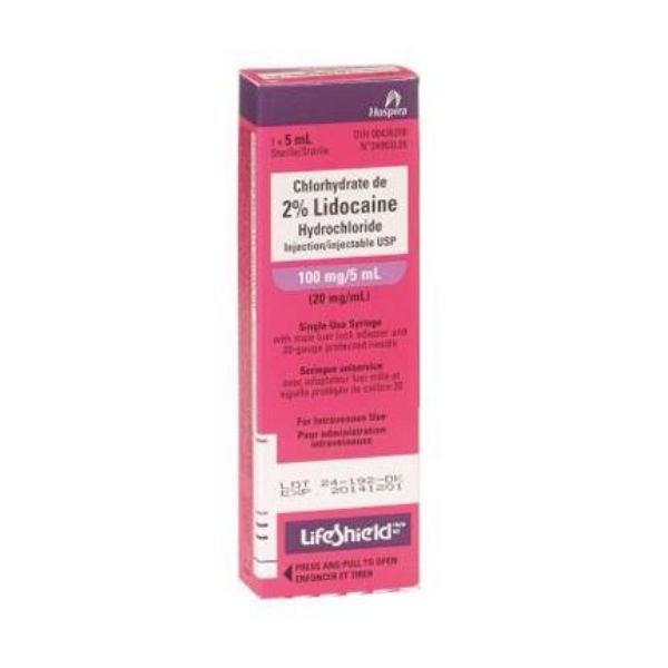 Picture of Lidocaine HCL 2% Injection 10mg/5ml (Abboject Lifeshield) - 10/Box.