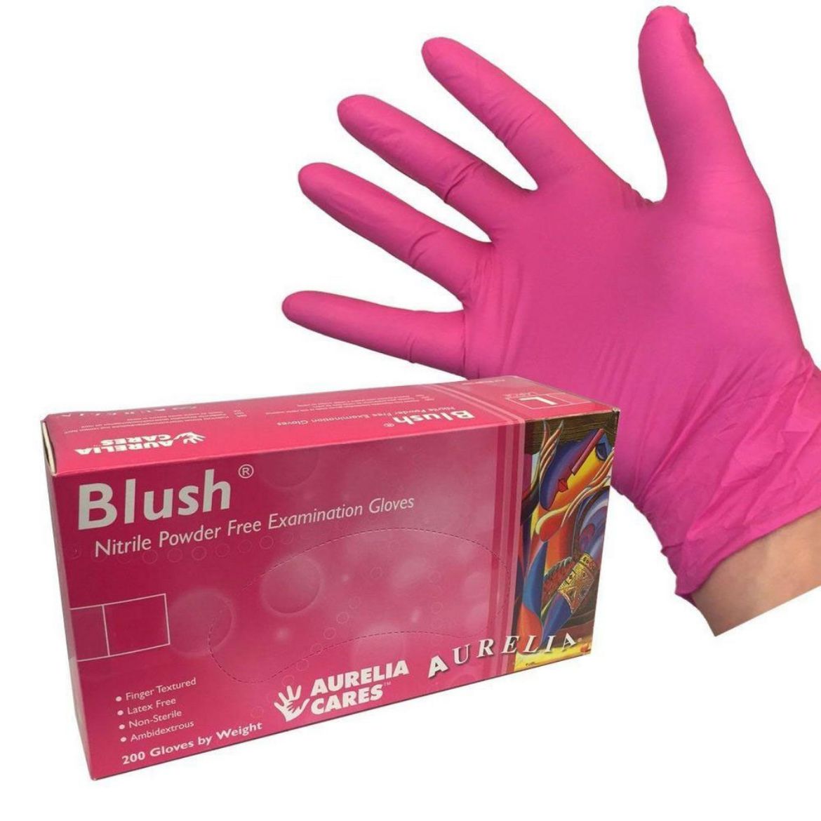 Picture of Gloves, Nitrile Powder Free, (Aurelia Blush) Pink, Extra Small - 200/Box