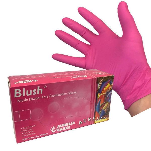 Picture of Gloves, Nitrile Powder Free, (Aurelia Blush) Pink, Extra Small - 200/Box