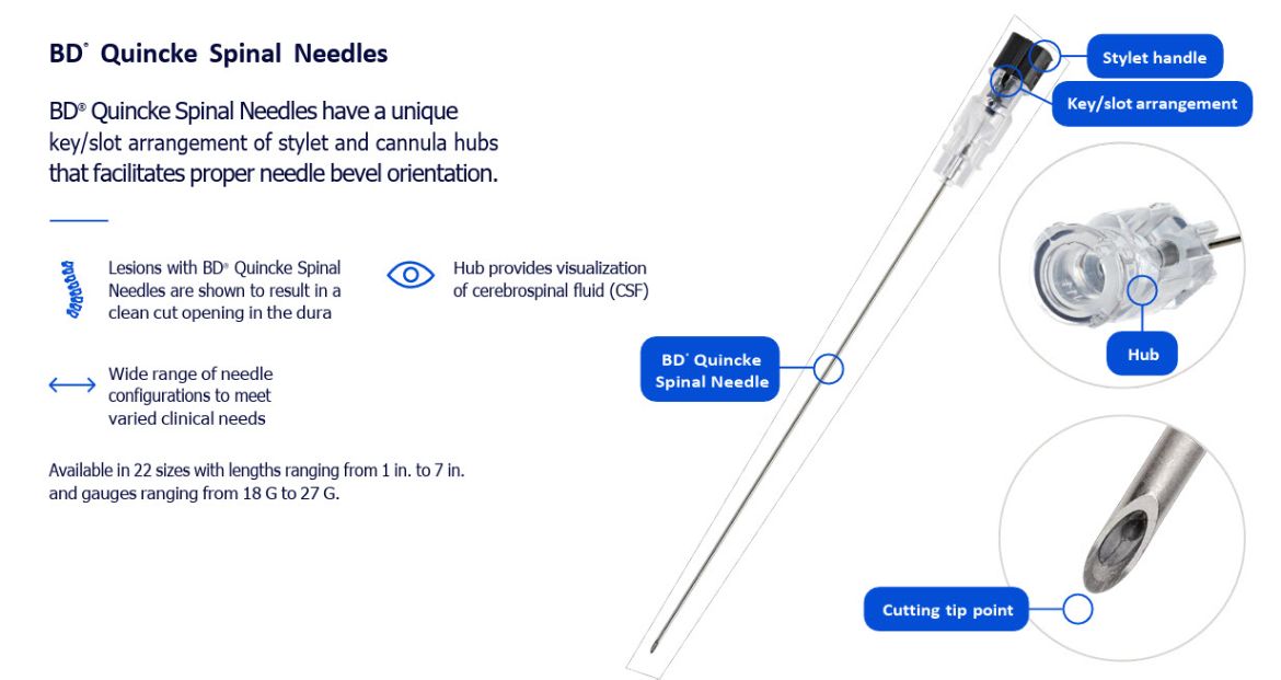 Picture of BD Quincke Spinal Needles