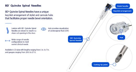Picture of BD Quincke Spinal Needles